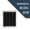 BOSHEN  25W MONOKRİSTAL GÜNEŞ PANELİ