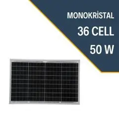 BOSHEN 50W MONOKRİSTAL GÜNEŞ PANELİ